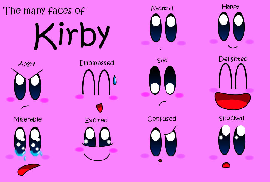 The many faces of Kirby by littlemisskirby on DeviantArt