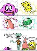 Kirby meets Spongebob