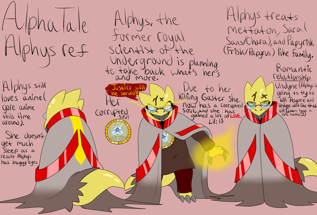AlphaTale Alphys' ref by ArtsyGum on DeviantArt