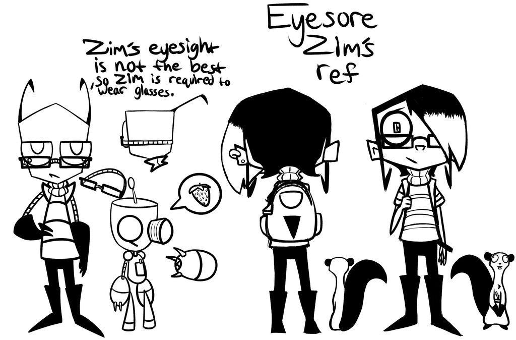 IZ Eyesore headcanon Zim and Gir ref by ArtsyGum