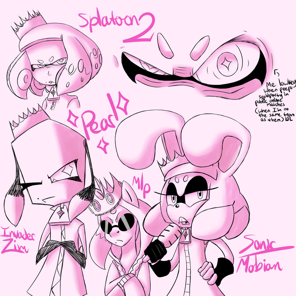 Splatoon2 crossover: Pearl in different art styles
