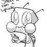 Smeet Zim eats a cupcake -sketch request-