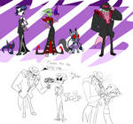IZ headcanon Skoodge Tak and Mimi finalized art by HarmonicHazbin