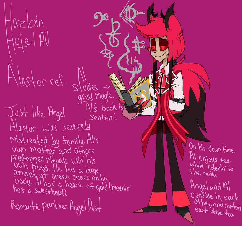 Alastor Buff Hazbin Hotel AU: Alastor ref by ArtsyGum on DeviantArt
