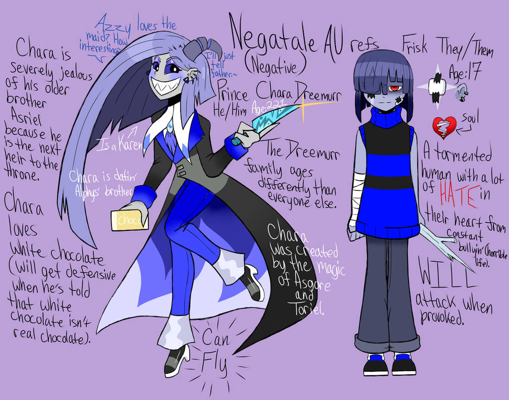 Negatale AU: Frisk and Chara redesigned info below by DrowsyStormcloud ...