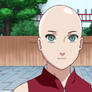 Sakura's smooth bald head
