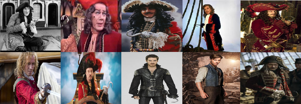 Capt. Hook Portrayals Collage by movieliker236 on DeviantArt