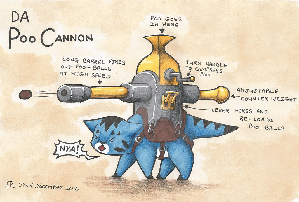Exploding Poop Cannon Poo Cannon by Bluetabbycat on DeviantArt