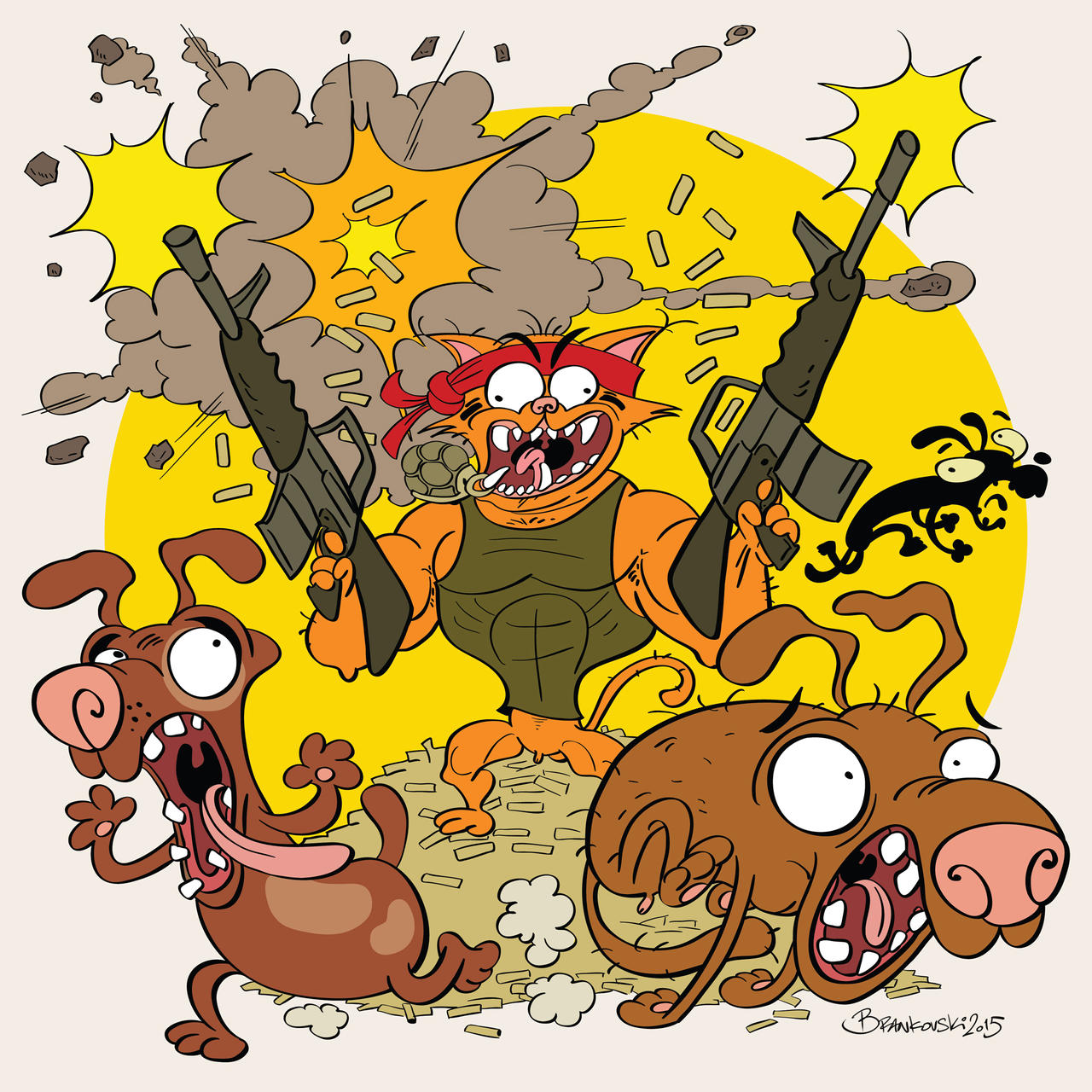 Dog Explosion Card - Dsitraction by Brankovski on DeviantArt