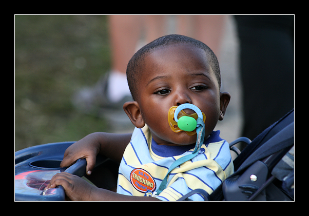 Little boy in stroller