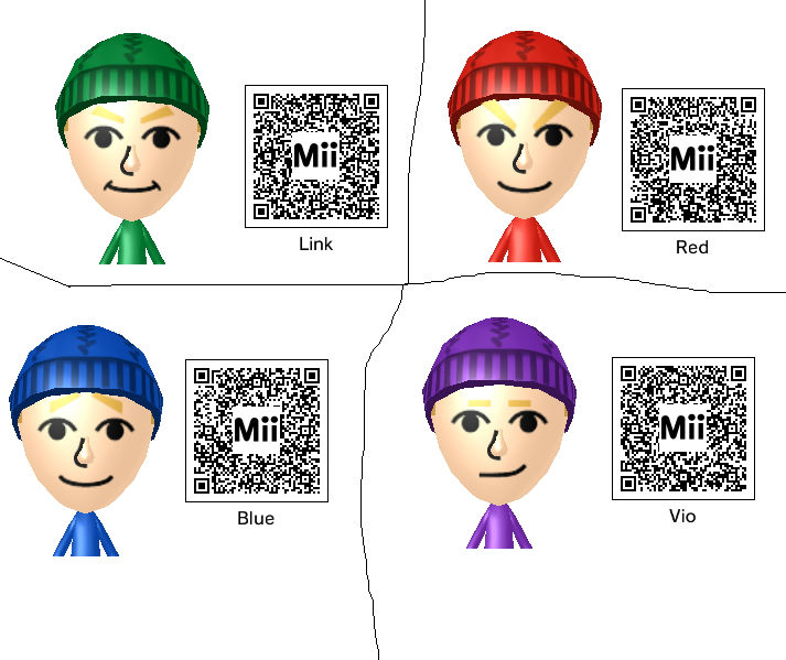 The Four Links Miis (with Mii QR Codes!) by twewy1 on DeviantArt