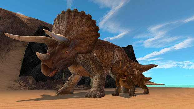 Triceratops and Calf