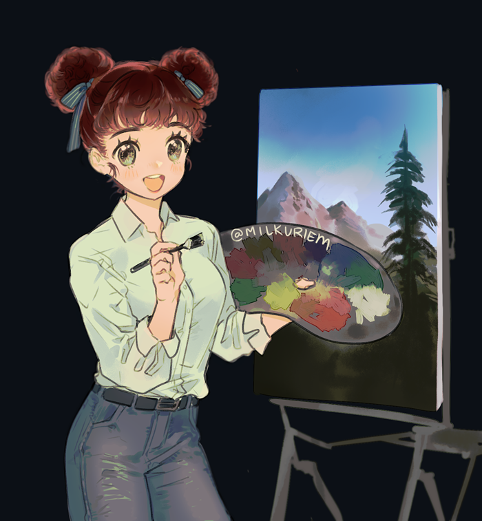 Bob Ross-chan by milkuriiem on DeviantArt