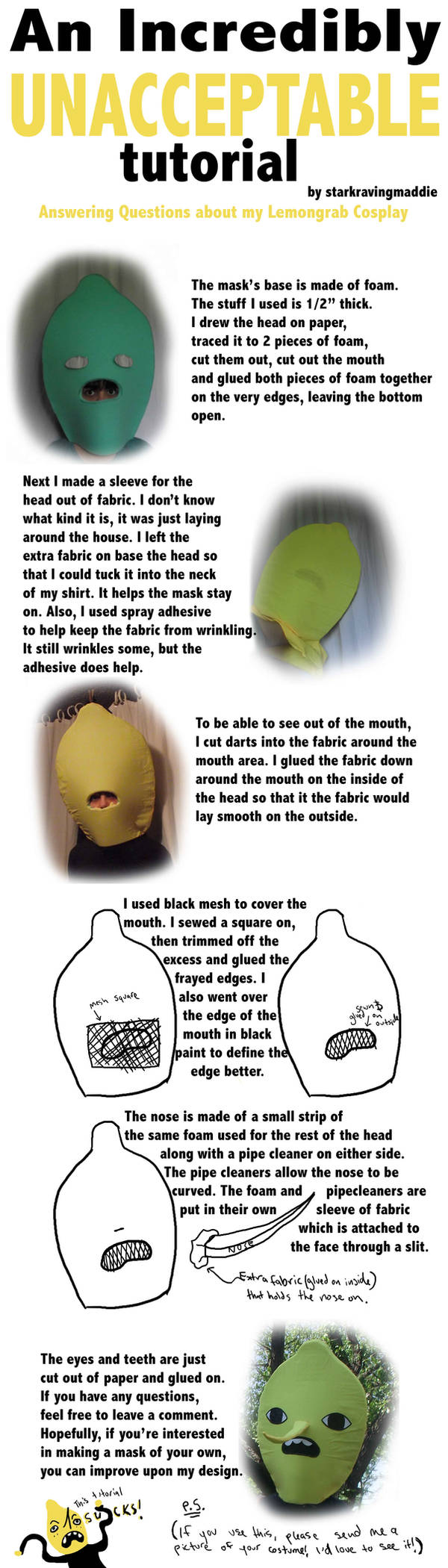 Lame Lemongrab tutorial by StarkRavingMaddie