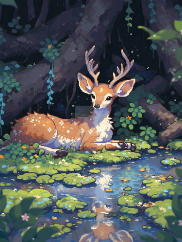 Resting Magical Deer