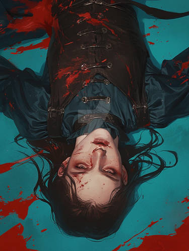 Woman in blood pool