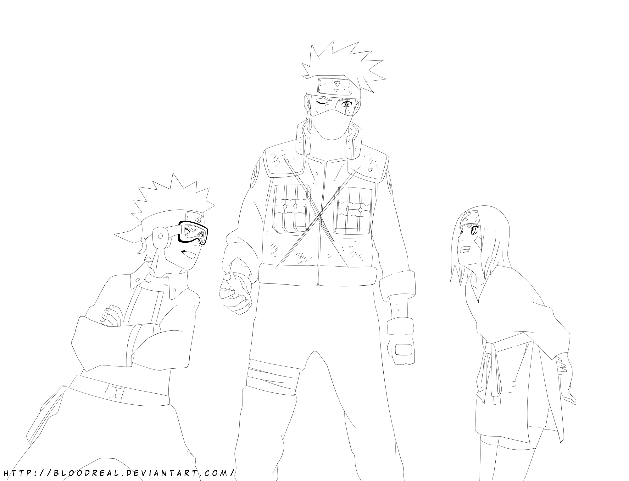 Naruto Manga 630 - Rin and Obito (Genin) - Lineart by Advance996 on ...