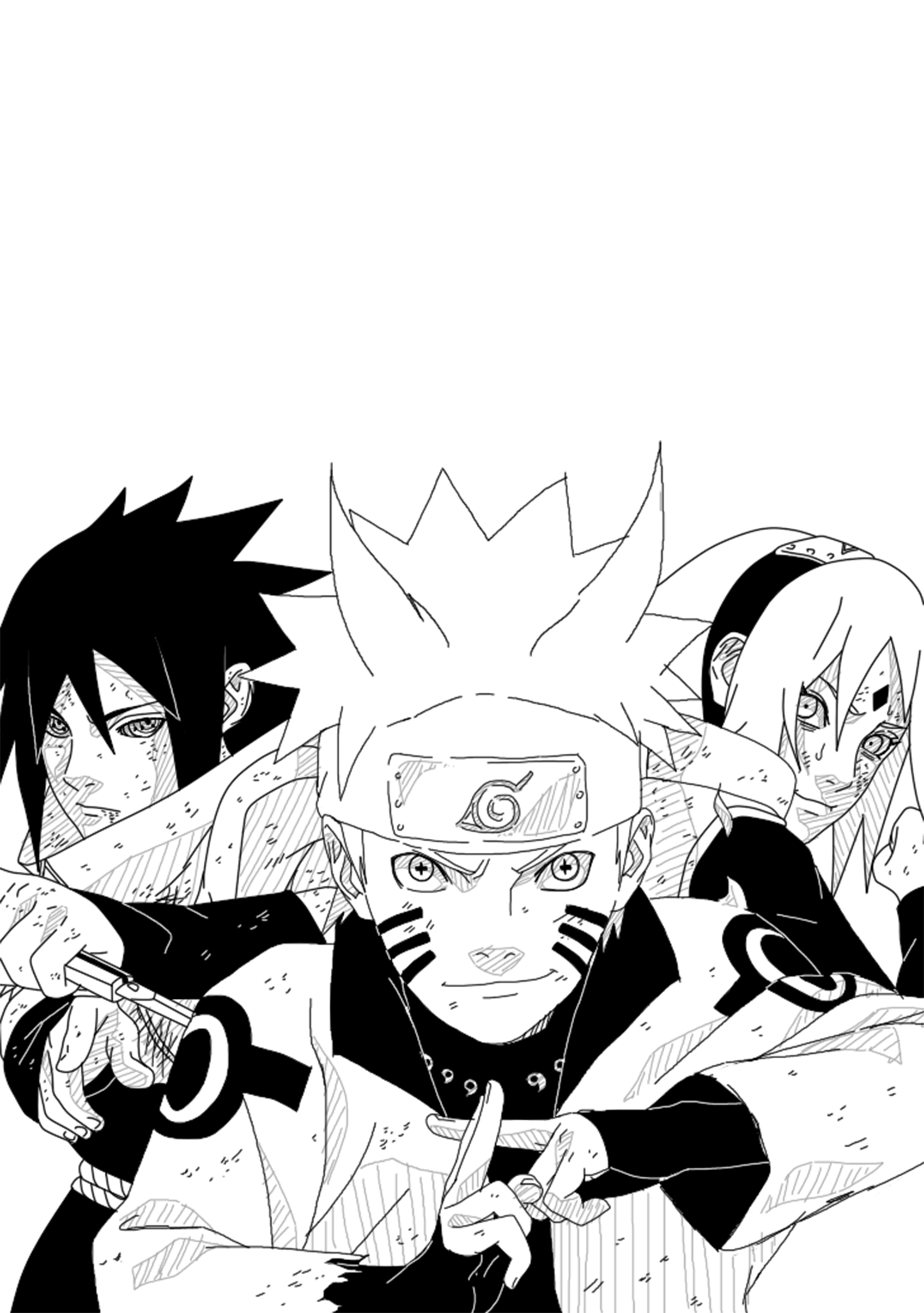 How to Draw Naruto's Face from Team 7 Manga