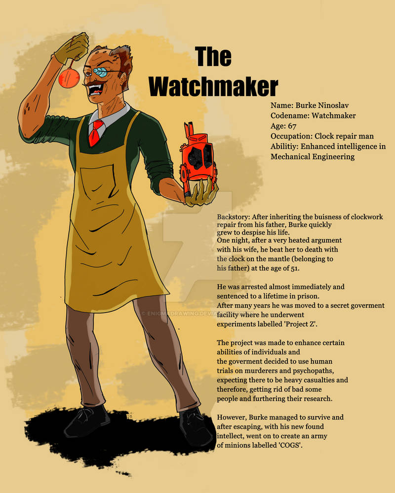 Watchmaker Drawing Watchmaker, Backstory and Details by Enigmadrawing on DeviantArt