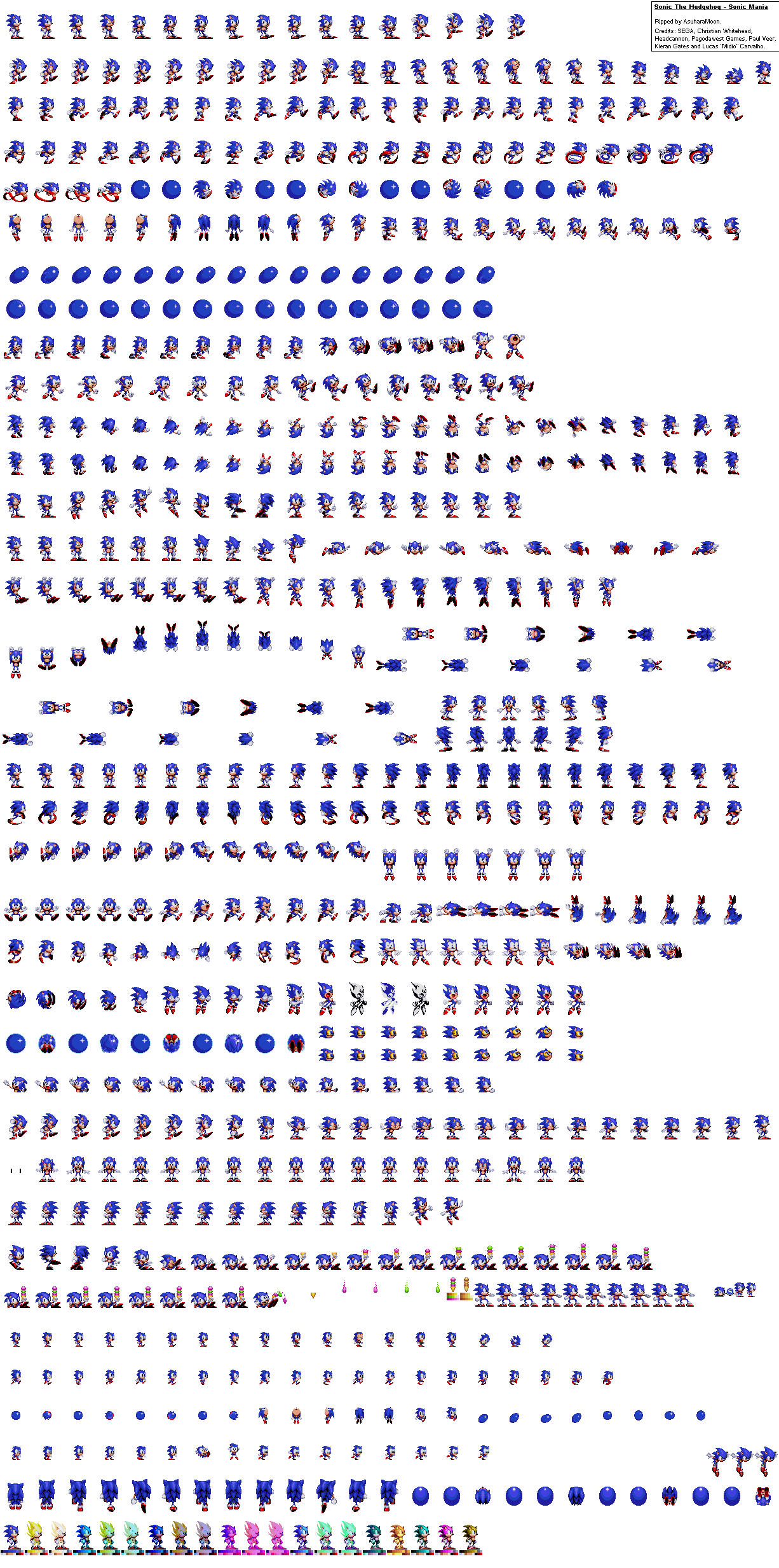 Lapper on X: Sonic sprites from each genesis game with the palettes from  each genesis game.  / X