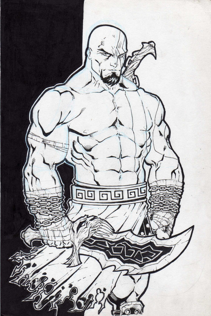 Кратос God of War раскраска