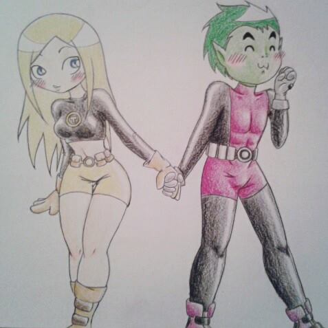 Terra and Beastboy!