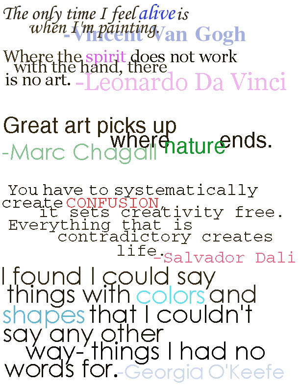 Quotes-Favorite Famous Artists