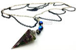 Purple and Green Pendulum Chain Necklace by ValkyrieVale