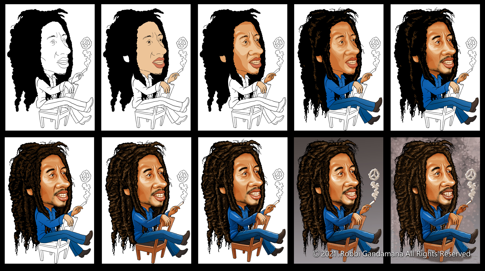 Step by Step Painting (Drawing) Bob Marley by IborArt on DeviantArt Step by Step Painting (Drawing) Bob Marley by IborArt on DeviantArt