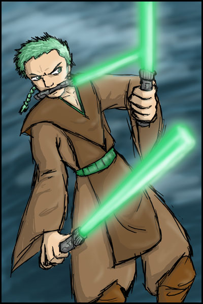 Zoro de One Piece vira um Sith de Star Wars em arte de fã