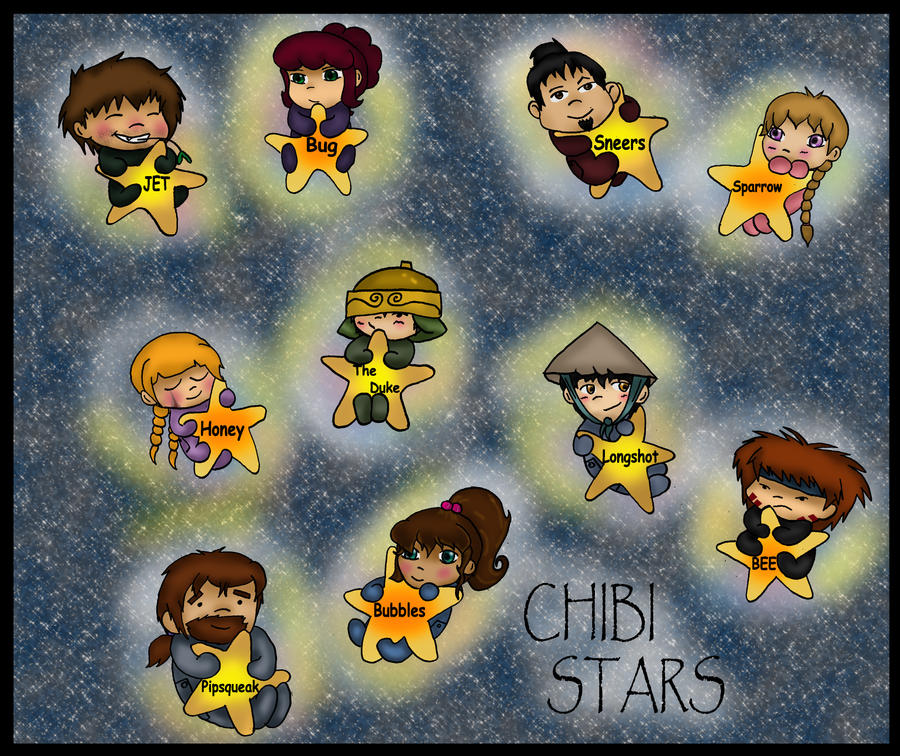 Chibi Star Rounded chibi stars colored background by AM-FFS on DeviantArt