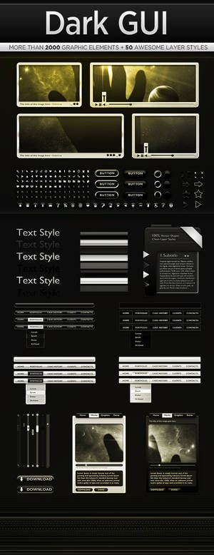 Dark Web GUI PSD Interface Kit