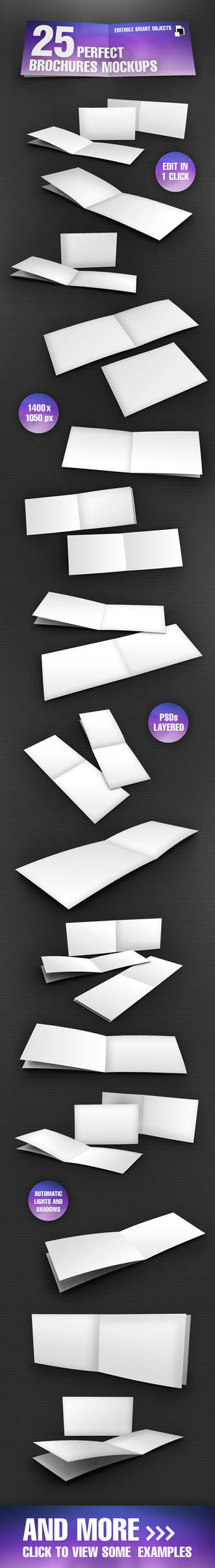 Perfect Realistic Brochures Mock-up Set