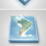 Realistic South America 3D Map - Layered