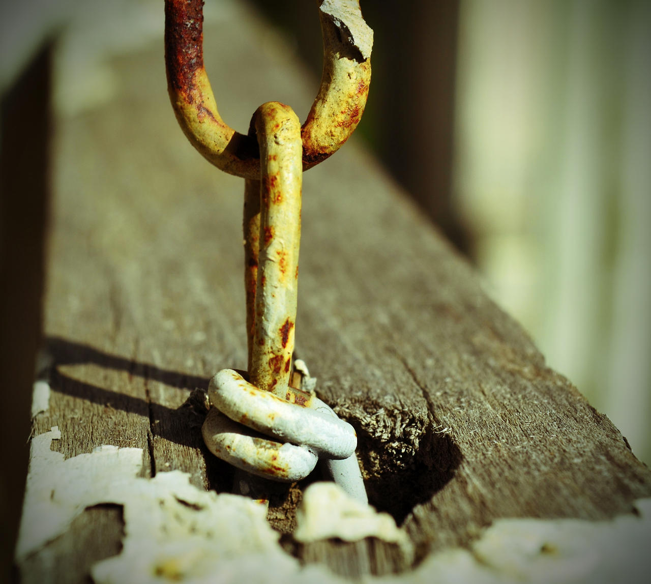 Rusted Hanging Bench Chain