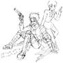 Trigun: Vash and Meryl sketch