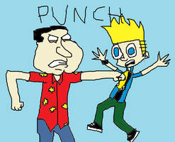 Quagmire punches Johnny Test