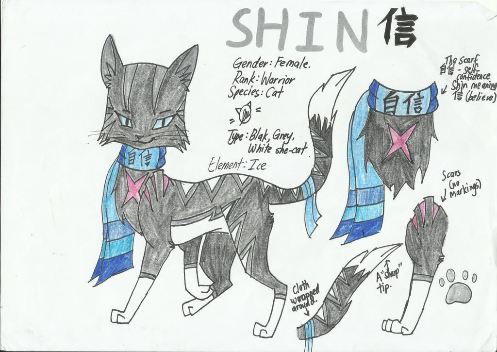 Shin( My fursona) Ref. sheet