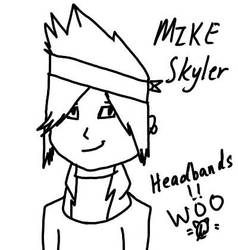 Mike Skyler with a headband