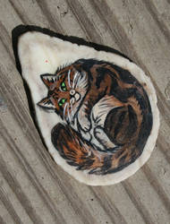 Mainecoon Cat antler pendant