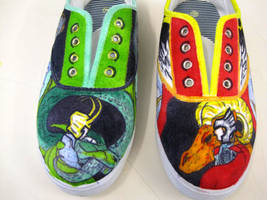 Thor and Loki Custom Character Shoes