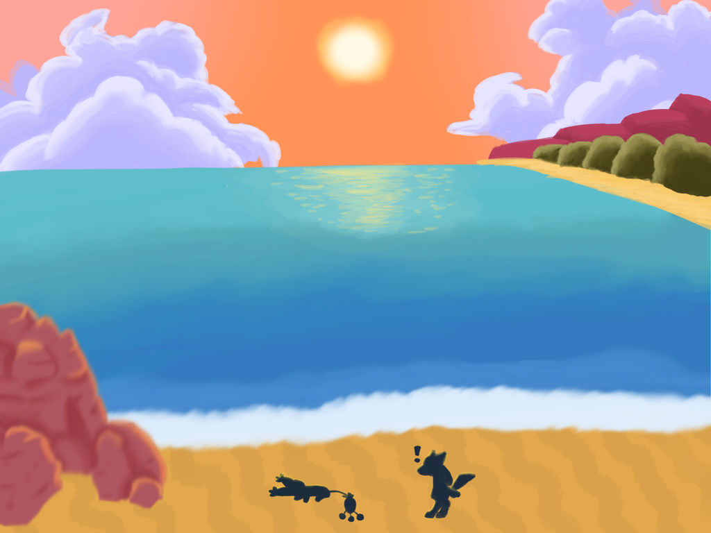 On The Beach At Dusk Pokemon Mystery Dungeon By Flywater500 On On The Beach At Dusk Pokemon Mystery Dungeon By Flywater500 On