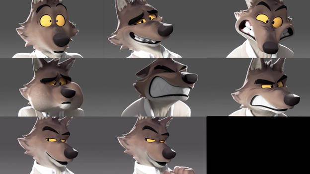 Mr. Wolf facial expressions