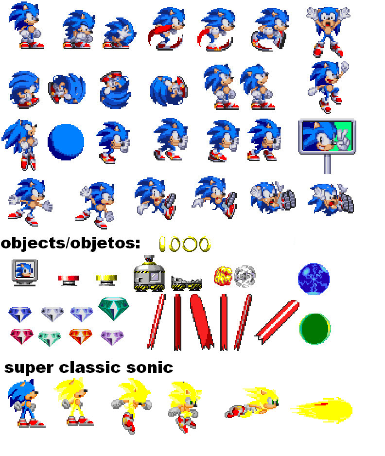 Classic Super Sonic Sprites  deviantART: More Like Classic Sonic