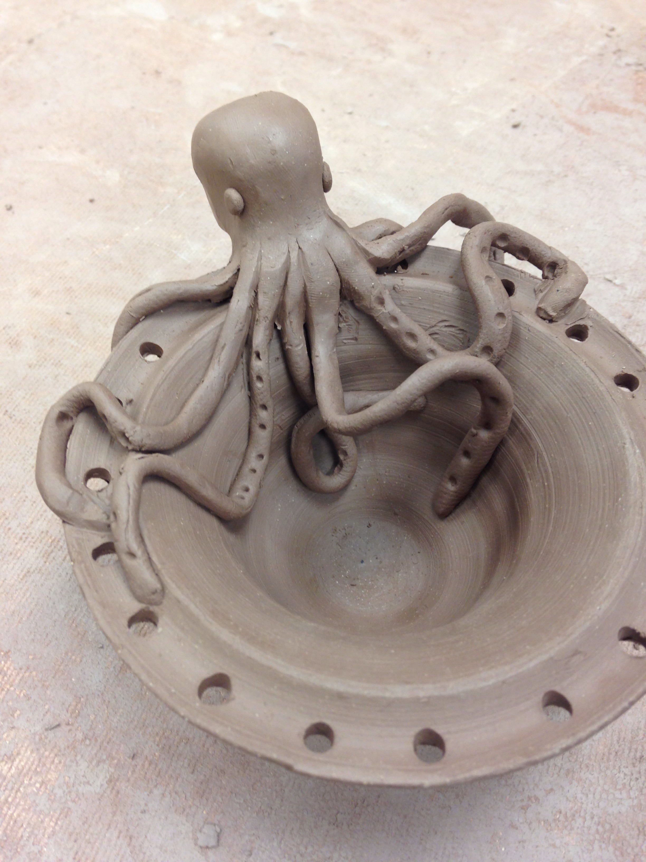 Octo bowl greenware