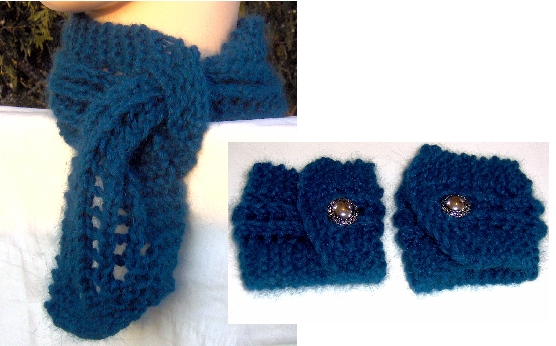 Angora Scarf and Cuffs