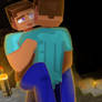 Herobrine x steve getting hot