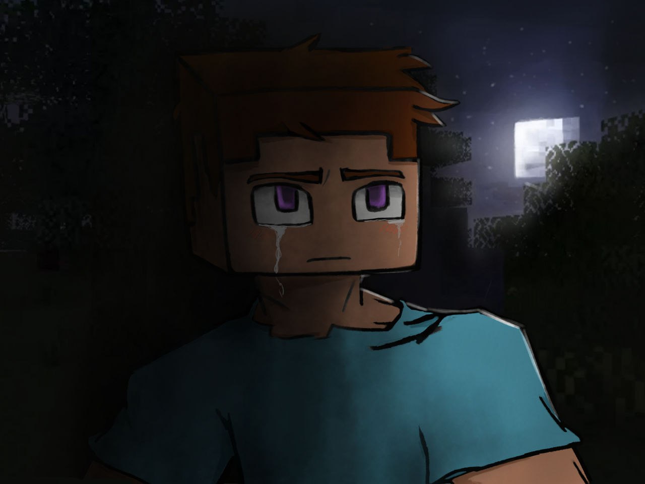 sad minecraft steve :( by SteveBriney on DeviantArt