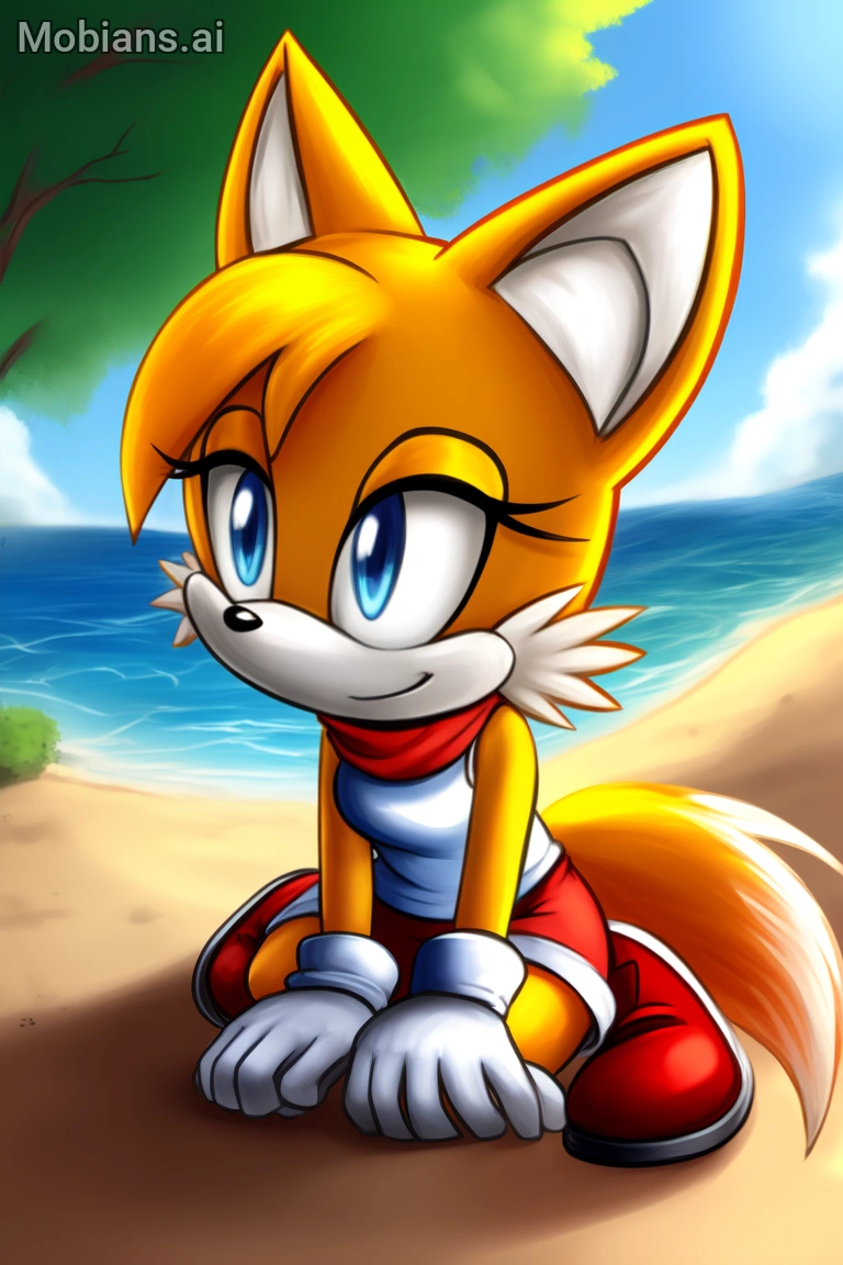 Female Tails at the Beach by FunMarioBros on DeviantArt