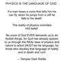 Physics Is The Language Of God